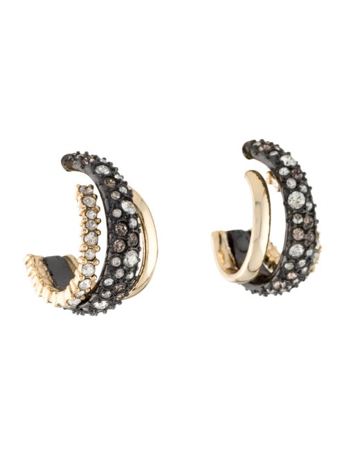 Alexis Bittar Crystal Encrusted Orbiting Stud Hoop Earrings