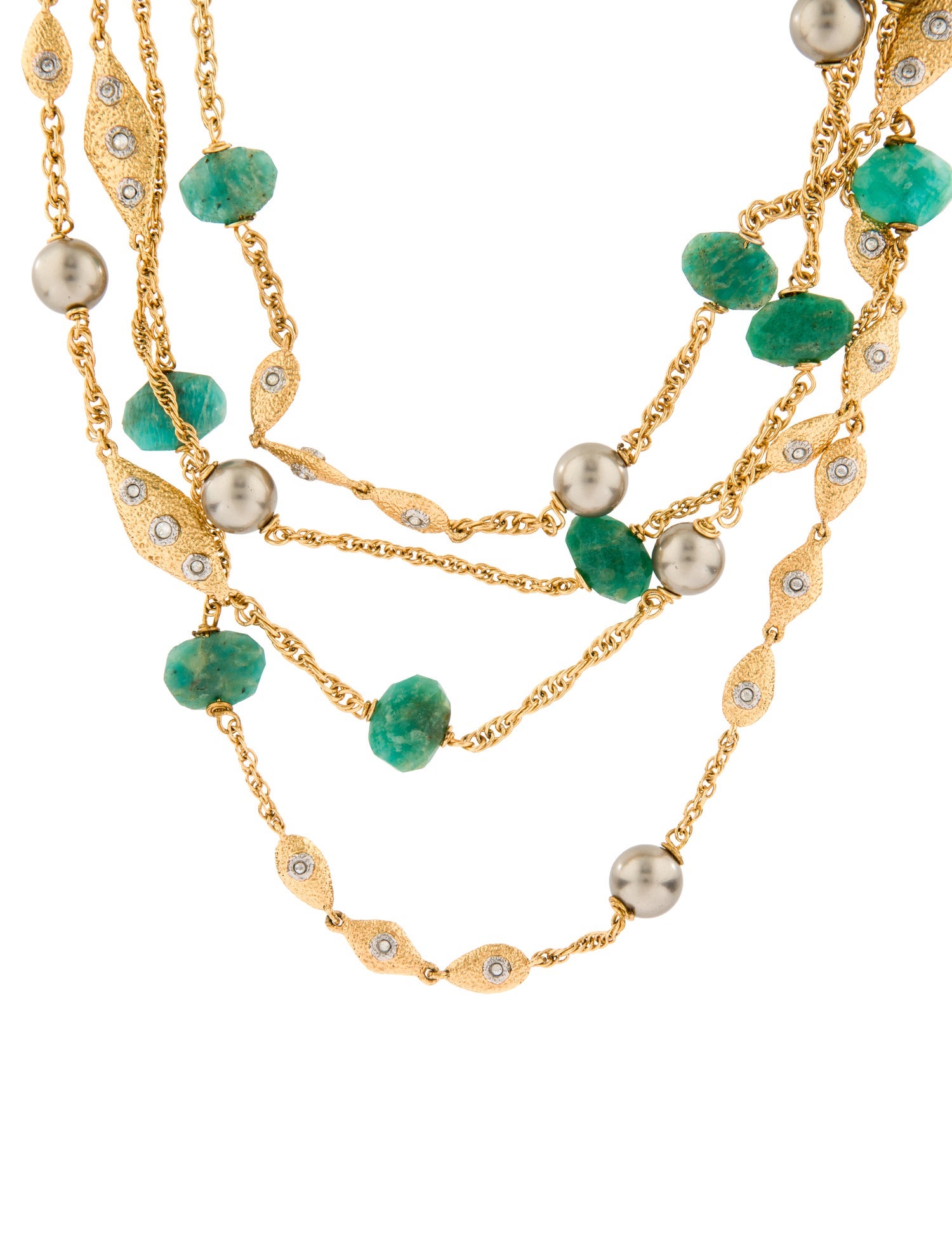 Alexis Bittar Faux Pearl & Crystal Multistrand Necklace