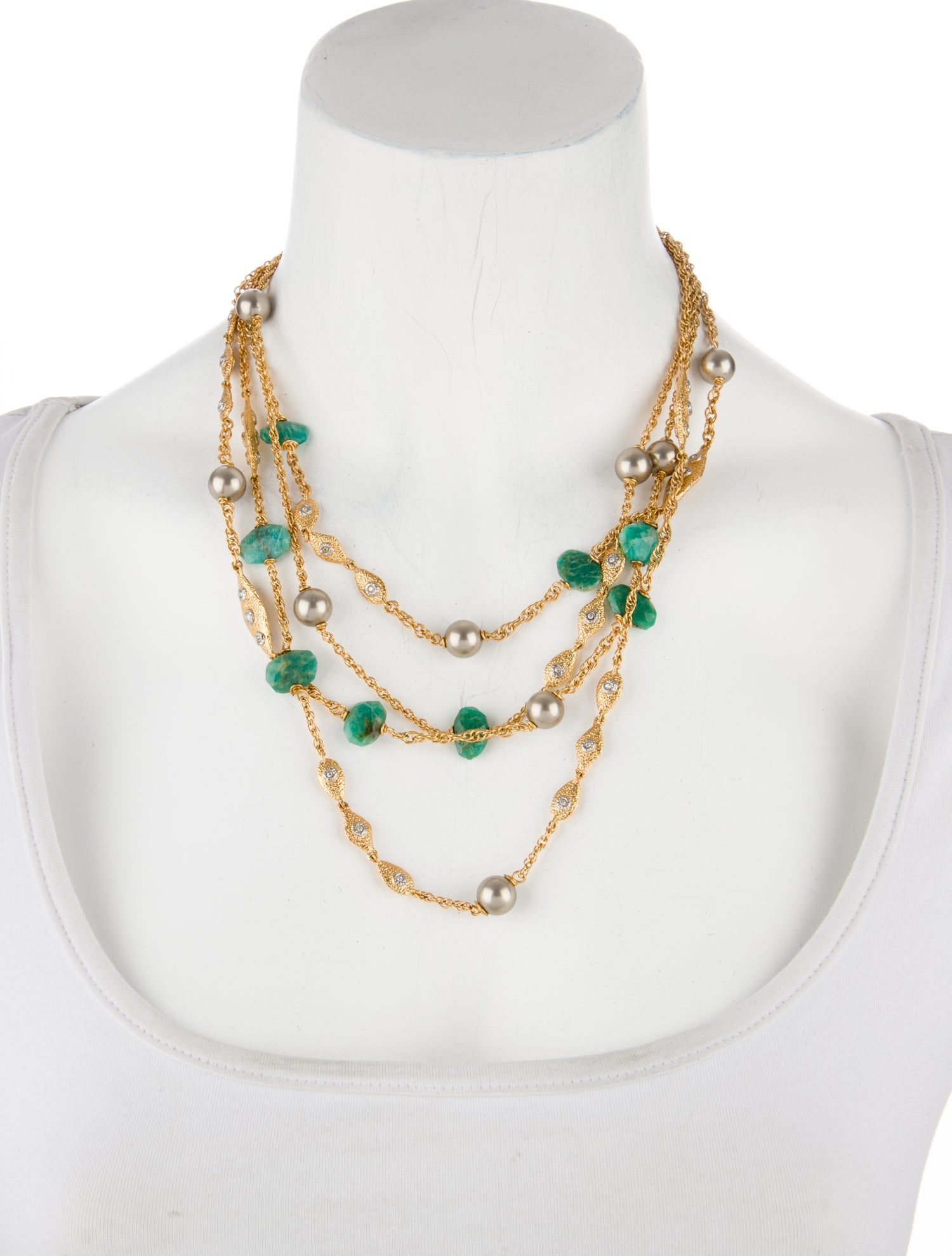 Alexis Bittar Faux Pearl & Crystal Multistrand Necklace