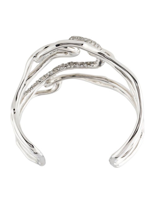Alexis Bittar Crystal Encrusted Solanales Large Twisted Cuff Bracelet