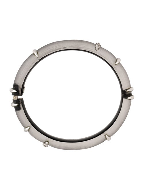 Alexis Bittar Lucite & Crystal Hinged Bangle Bracelet