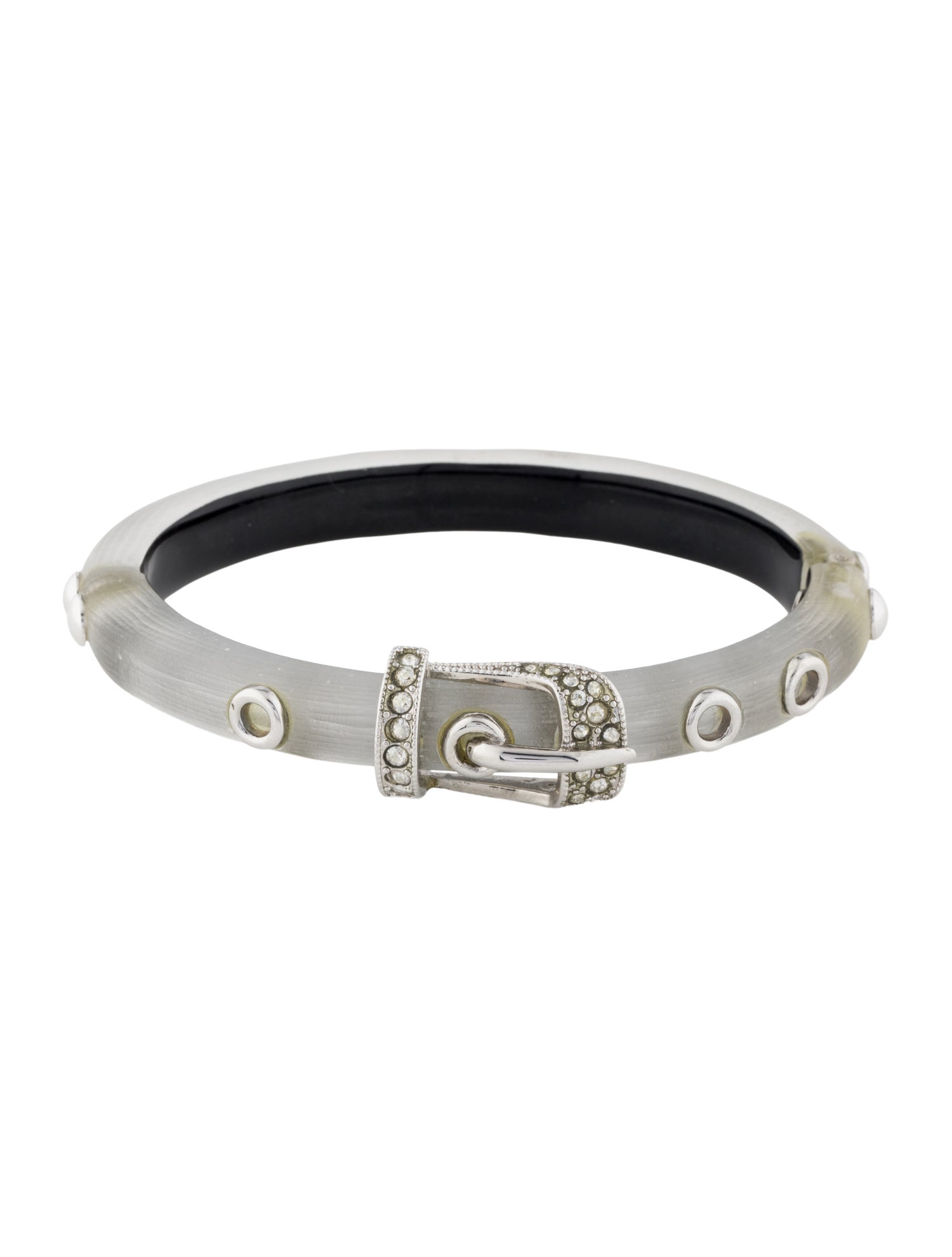 Alexis Bittar Crystal & Lucite Hinged Bangle
