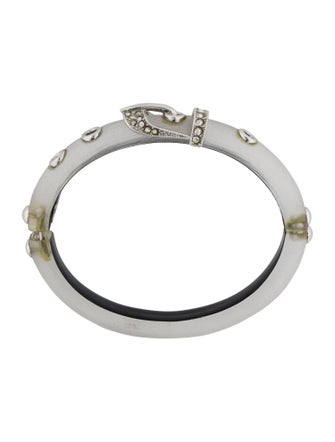 Alexis Bittar Crystal & Lucite Hinged Bangle