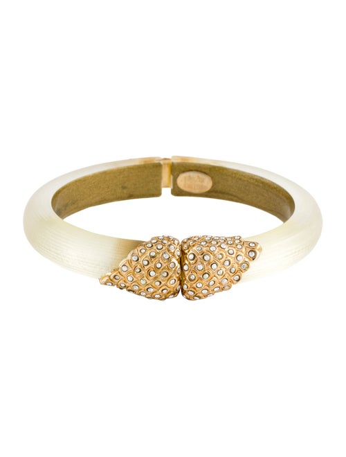 Alexis Bittar Crystal & Lucite Hinged Bangle
