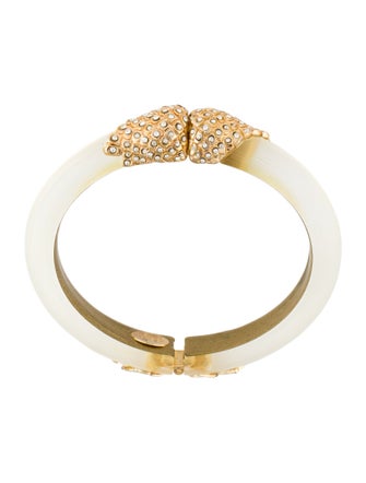 Alexis Bittar Crystal & Lucite Hinged Bangle