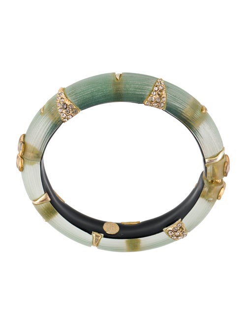 Alexis Bittar Crystal & Lucite Hinged Bangle