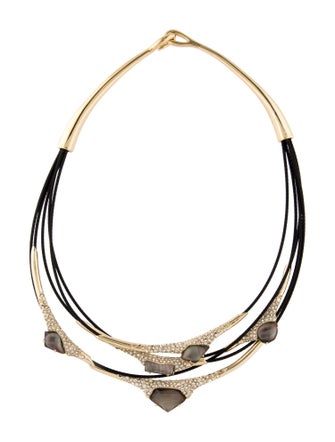 Alexis Bittar Mother-of-Pearl, Lucite & Crystal Layered Cable Necklace