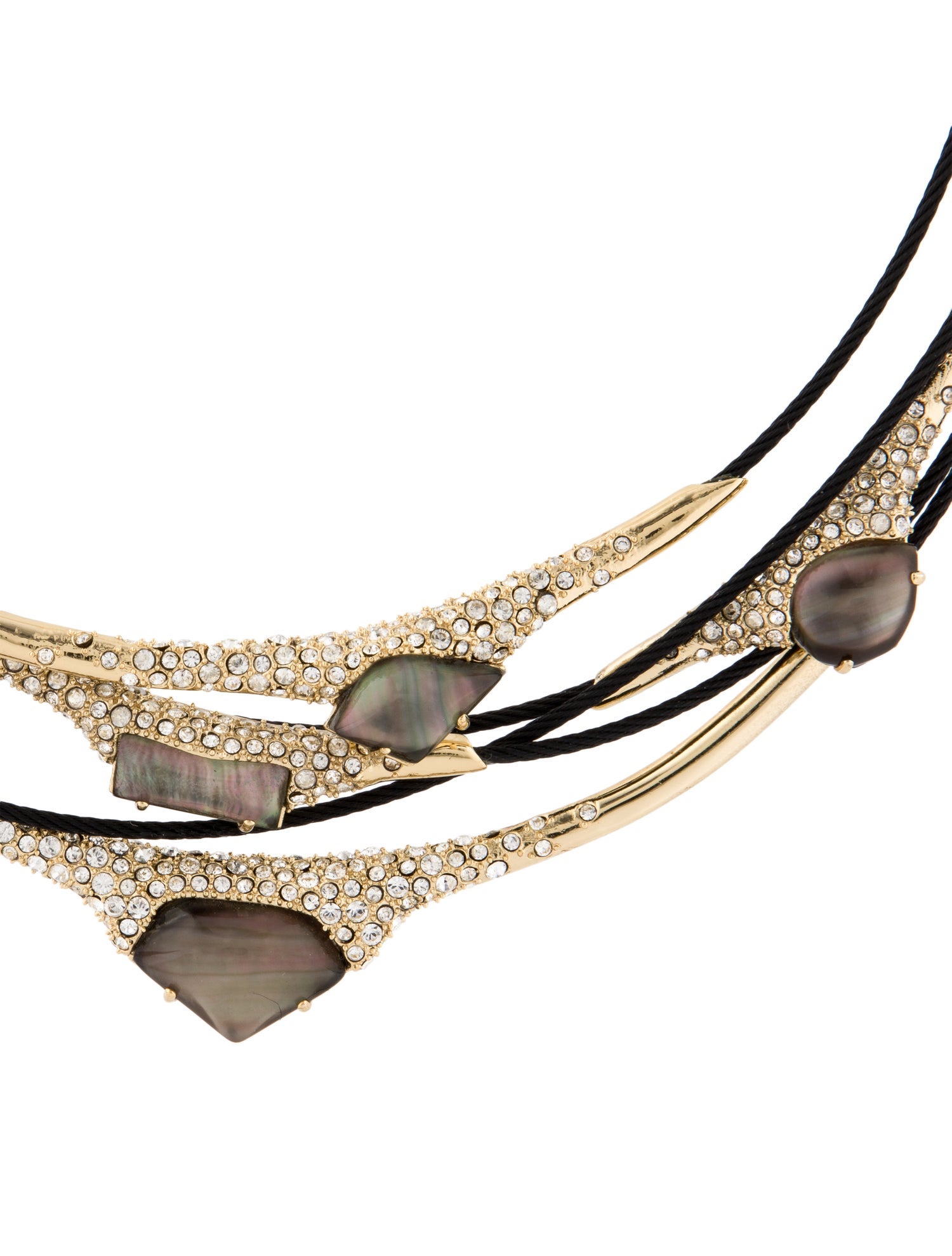 Alexis Bittar Mother-of-Pearl, Lucite & Crystal Layered Cable Necklace
