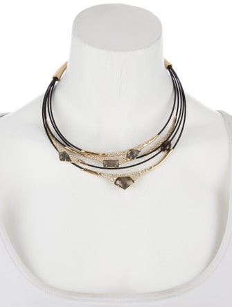 Alexis Bittar Mother-of-Pearl, Lucite & Crystal Layered Cable Necklace