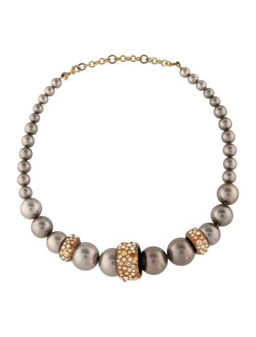 Alexis Bittar Faux Pearl, Lucite & Crystal Collar Necklace