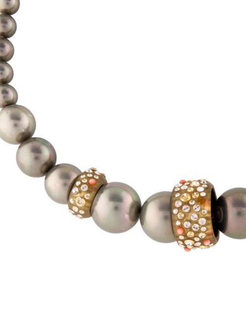 Alexis Bittar Faux Pearl, Lucite & Crystal Collar Necklace