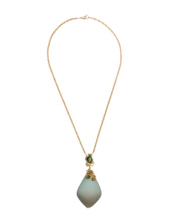 Alexis Bittar Crystal Encrustaed & Lucite Pendant Necklace