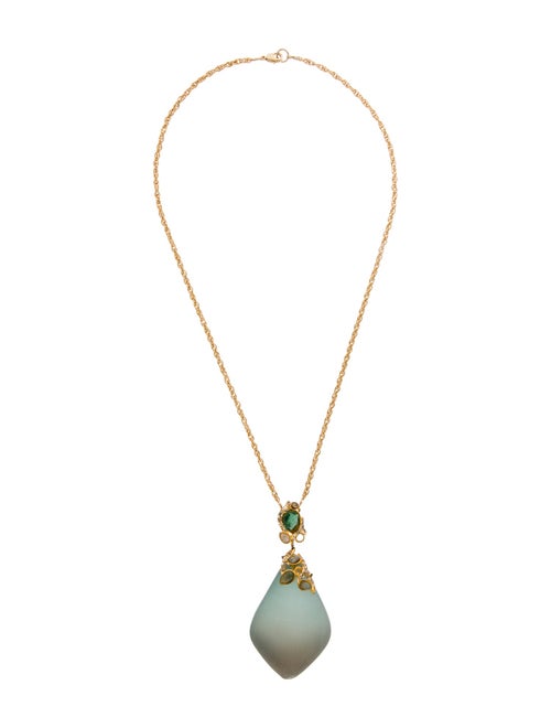 Alexis Bittar Crystal Encrustaed & Lucite Pendant Necklace