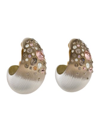 Alexis Bittar Lucite & Crystal Dusted Clip-On Earrings