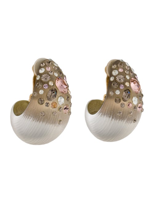 Alexis Bittar Lucite & Crystal Dusted Clip-On Earrings