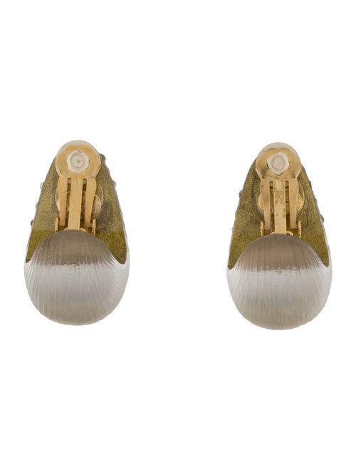 Alexis Bittar Lucite & Crystal Dusted Clip-On Earrings