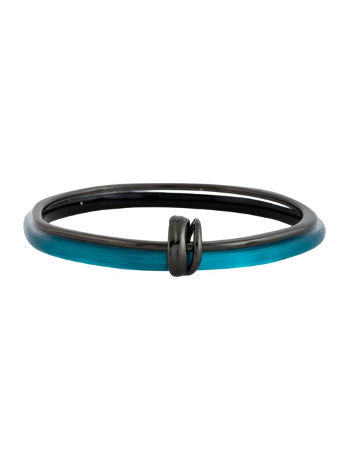 Alexis Bittar Lucite Liquid Metal Bangle Set