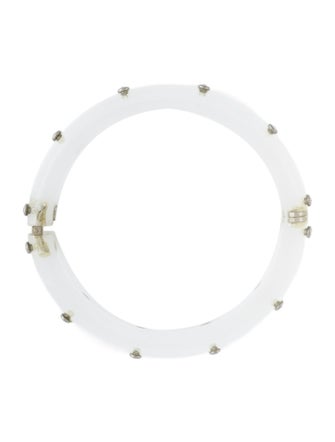 Alexis Bittar Crystal Studded Lucite Hinge Bangle