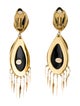 Alexis Bittar Lucite, Crystal & Resin Dangle Feather Drop Clip-On Earrings