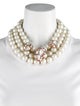Alexis Bittar Faux Pearl, Lucite & Crystal Collar Necklace