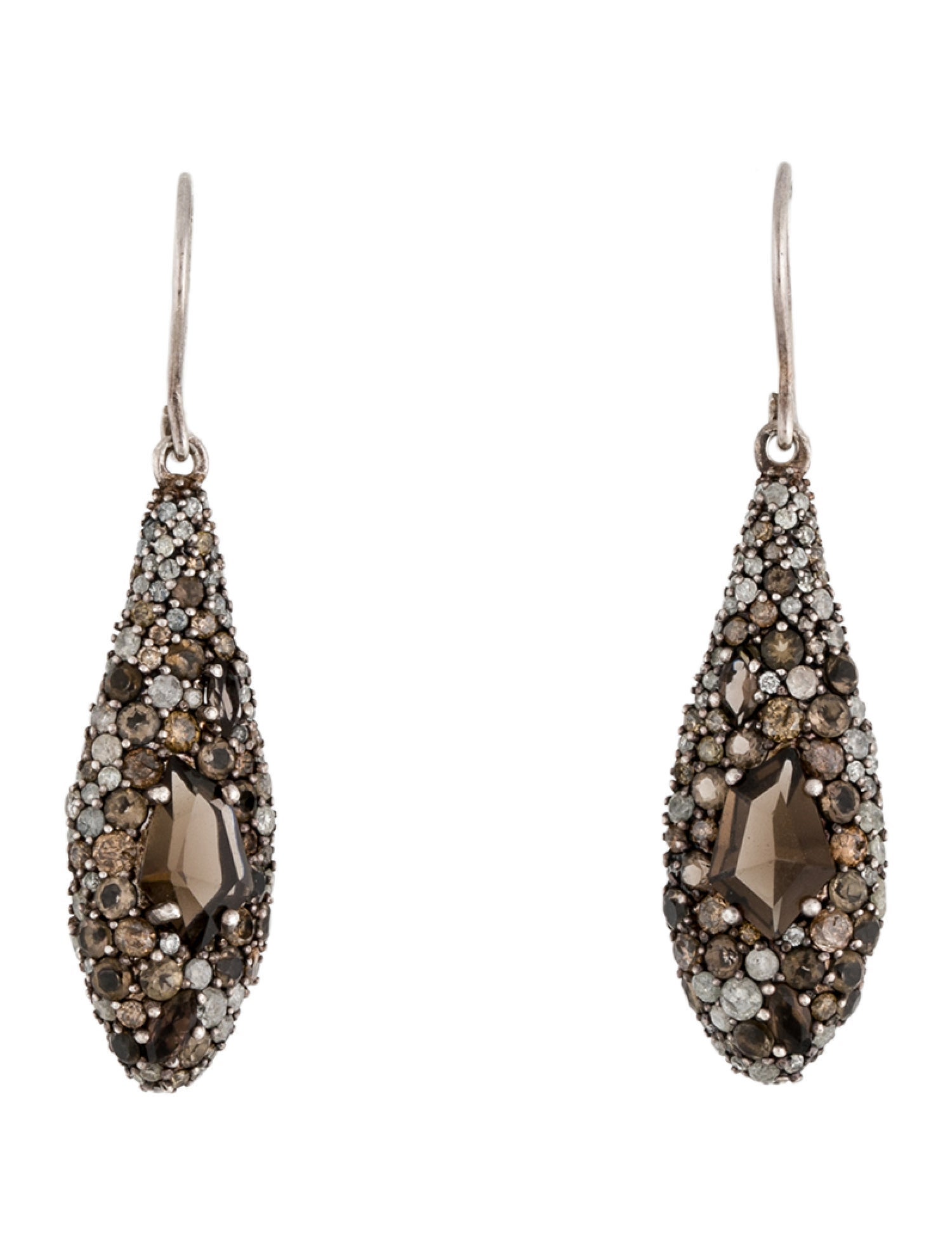 Alexis Bittar Quartz & Diamond Mystic Marquis Drop Earrings