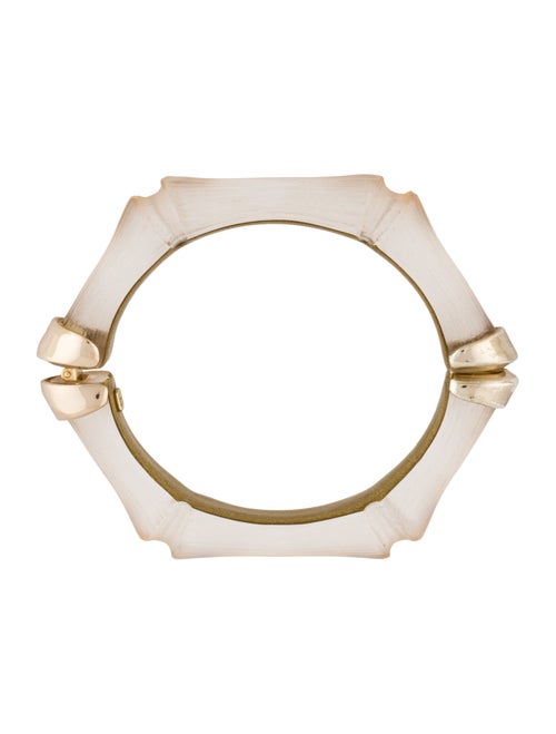 Alexis Bittar Lucite Bamboo-Effect Hinged Bangle Bracelet