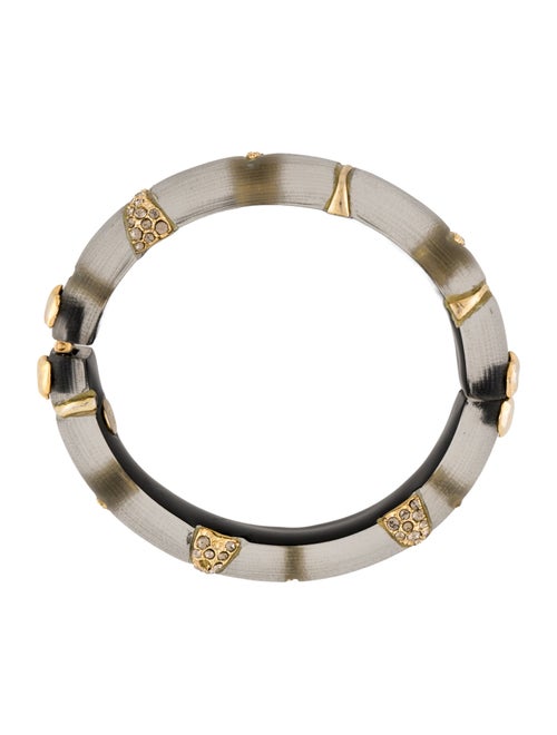 Alexis Bittar Lucite & Crystal Hinge Bangle Bracelet