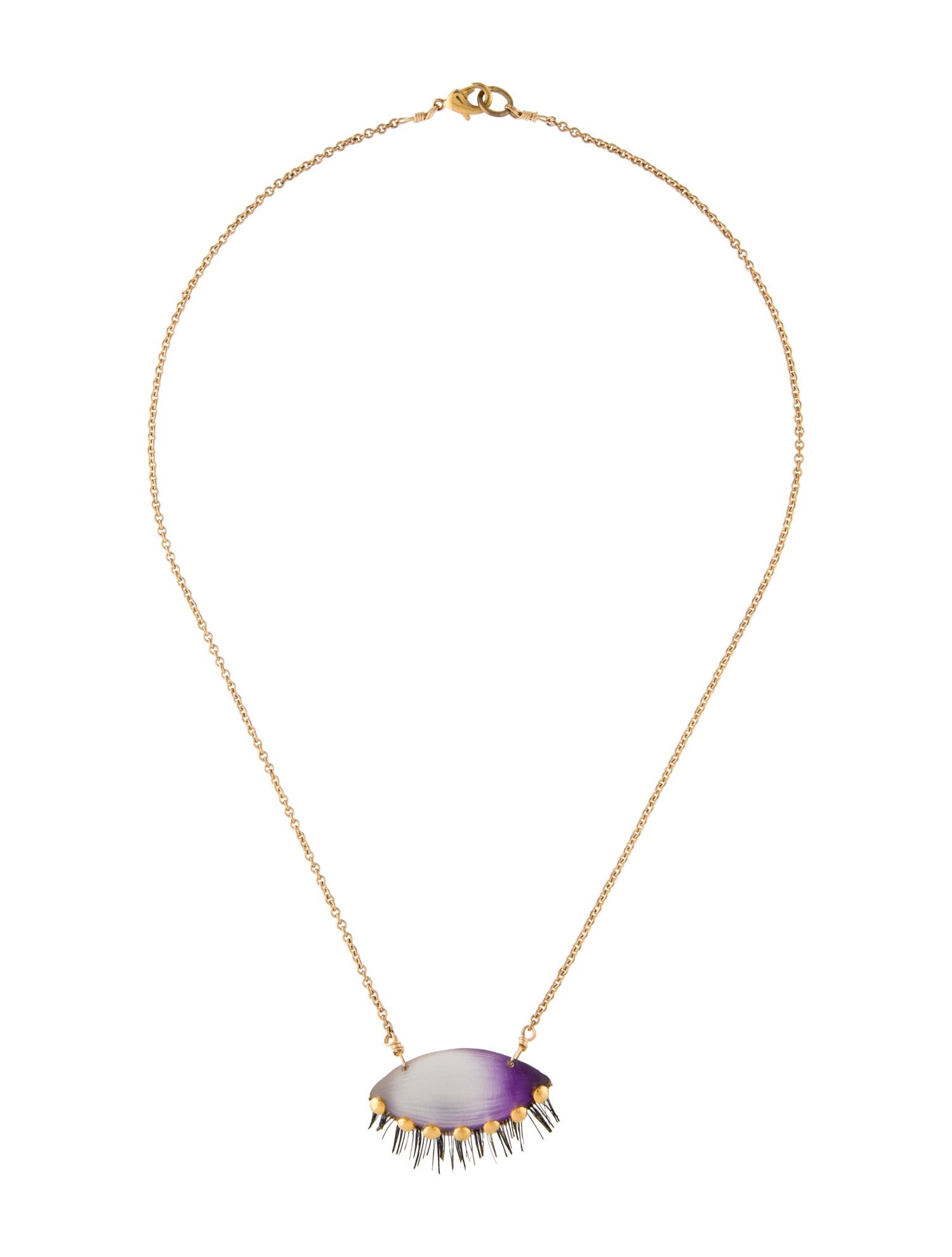Alexis Bittar Archive Lucite Sleeping Eye Pendant Necklace