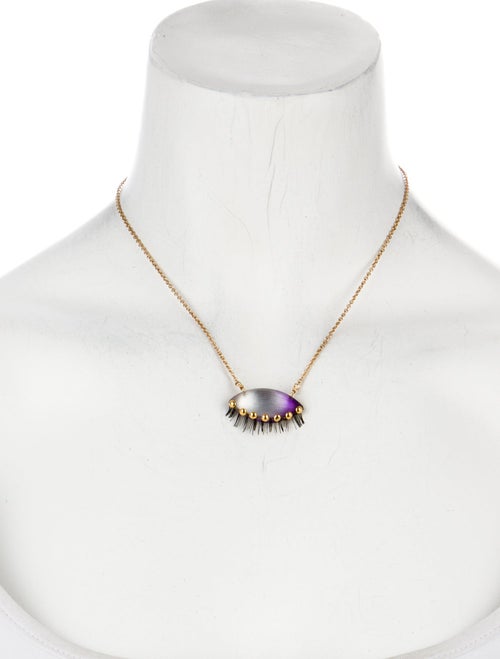 Alexis Bittar Archive Lucite Sleeping Eye Pendant Necklace