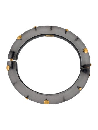 Alexis Bittar Lucite Studded Hinged Bangle Bracelet