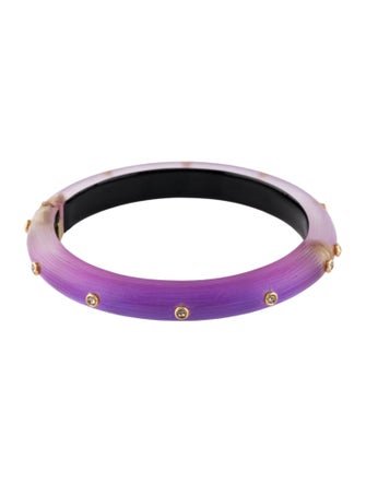 Alexis Bittar Lucite & Crystal Studded Hinged Bangle