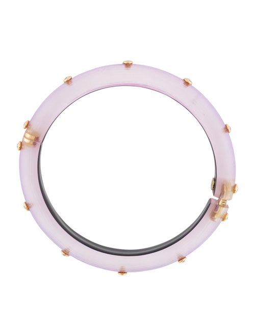 Alexis Bittar Lucite & Crystal Studded Hinged Bangle