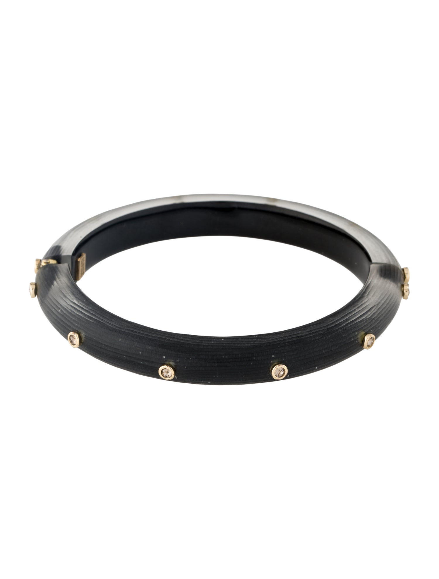 Alexis Bittar Lucite & Crystal Studded Hinged Bangle