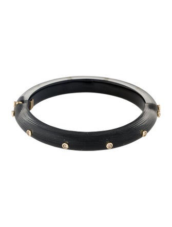 Alexis Bittar Lucite & Crystal Studded Hinged Bangle