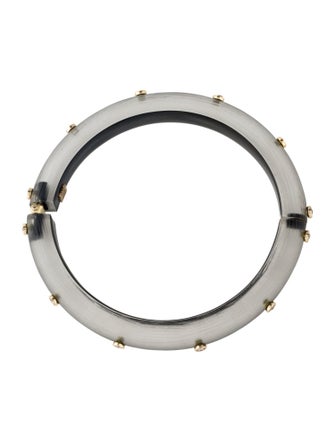 Alexis Bittar Lucite & Crystal Studded Hinged Bangle