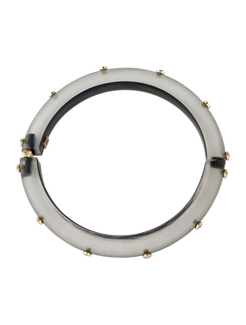Alexis Bittar Lucite & Crystal Studded Hinged Bangle