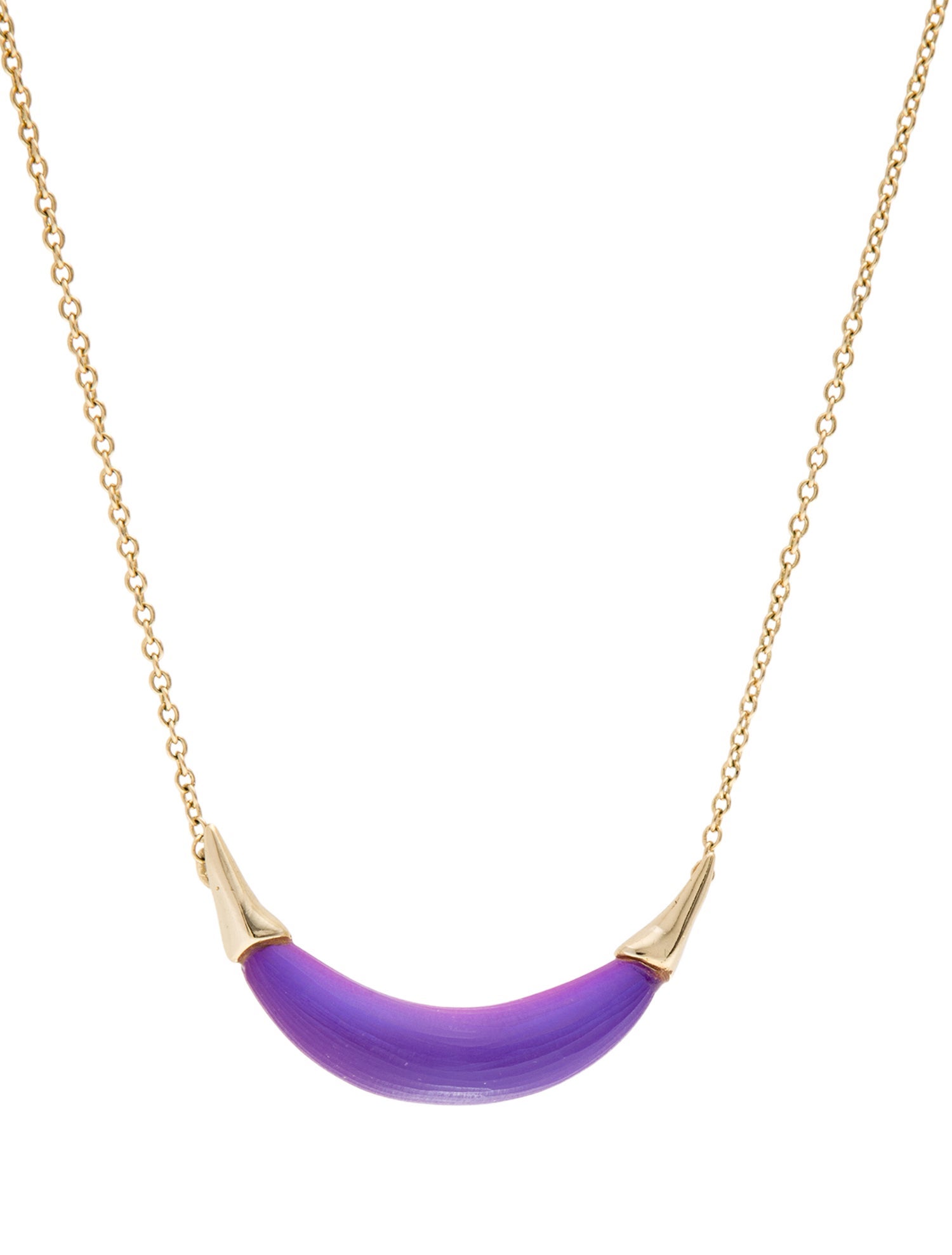 Alexis Bittar Lucite Capped Crescent Pendant Necklace