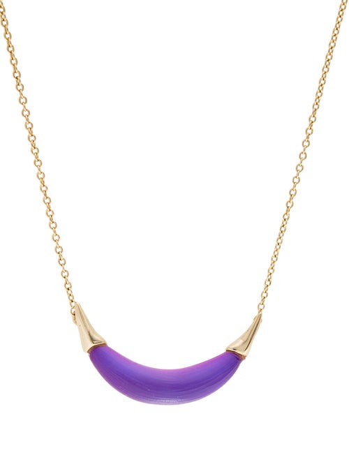 Alexis Bittar Lucite Capped Crescent Pendant Necklace