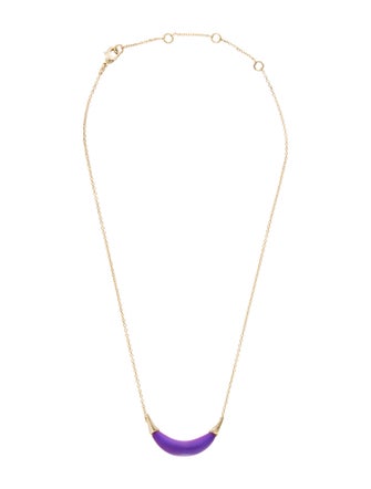 Alexis Bittar Lucite Capped Crescent Pendant Necklace