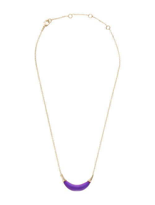 Alexis Bittar Lucite Capped Crescent Pendant Necklace