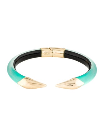 Alexis Bittar Mirrored Pyramid Lucite Brake Hinge Bracelet