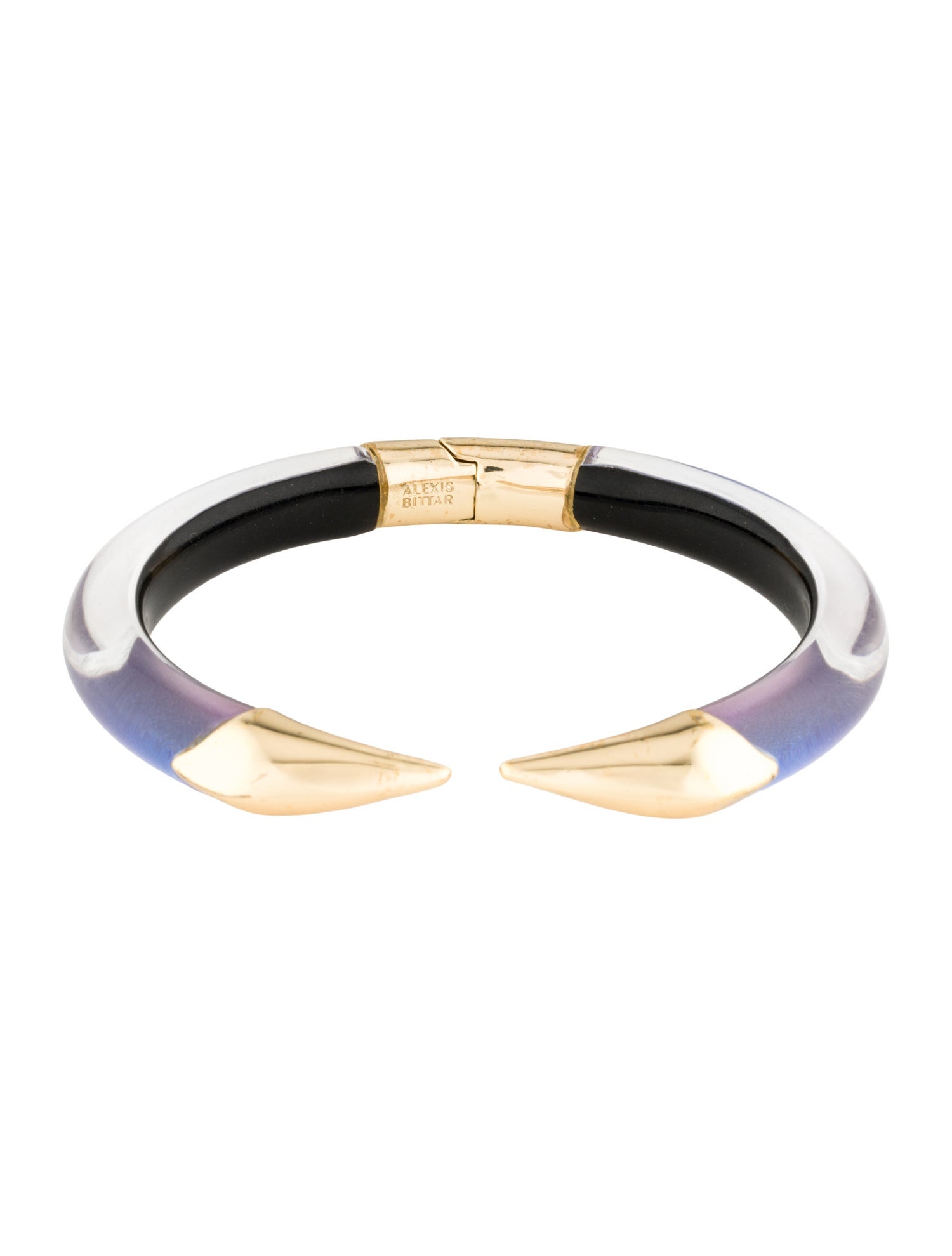 Alexis Bittar Mirrored Pyramid Lucite Brake Hinge Bracelet