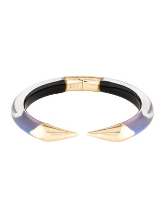 Alexis Bittar Mirrored Pyramid Lucite Brake Hinge Bracelet