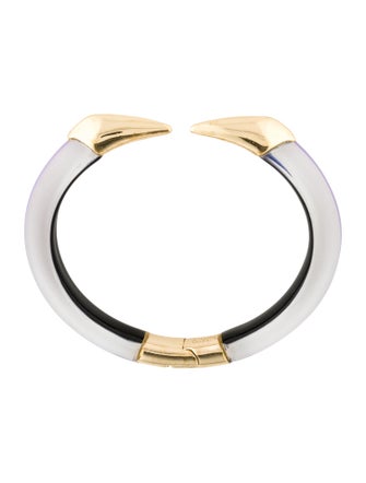 Alexis Bittar Mirrored Pyramid Lucite Brake Hinge Bracelet