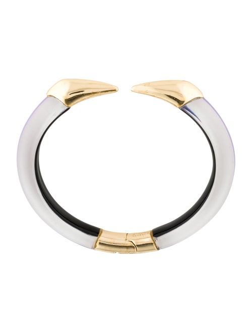 Alexis Bittar Mirrored Pyramid Lucite Brake Hinge Bracelet