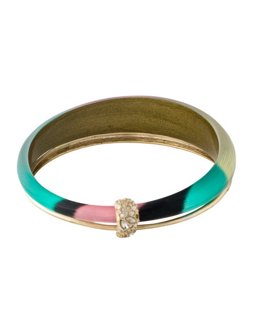 Alexis Bittar Lucite & Crystal Printed Tapered Double Bangle