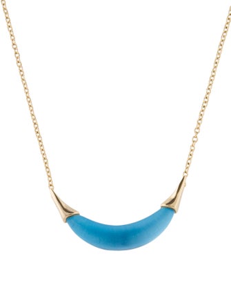 Alexis Bittar Lucite Capped Crescent Pendant Necklace