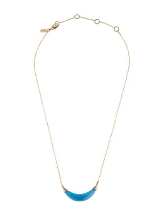 Alexis Bittar Lucite Capped Crescent Pendant Necklace