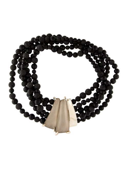 Alexis Bittar Lucite & Lava Bead Tressard Multi Strand Necklace