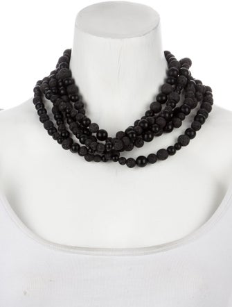 Alexis Bittar Lucite & Lava Bead Tressard Multi Strand Necklace
